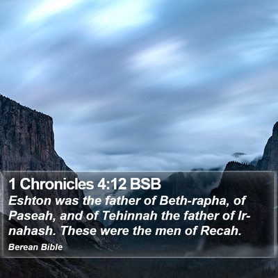 1 Chronicles 4:12 BSB Bible Verse Image