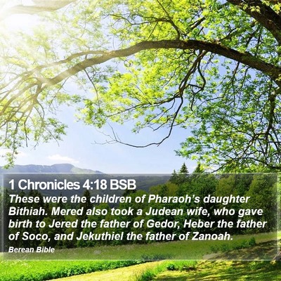 1 Chronicles 4:18 BSB Bible Verse Image
