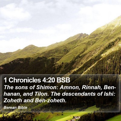 1 Chronicles 4:20 BSB Bible Verse Image