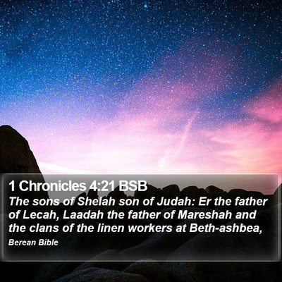 1 Chronicles 4:21 BSB Bible Verse Image