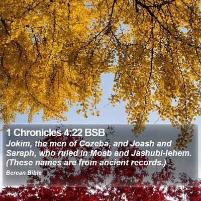 1 Chronicles 4:22 BSB Bible Verse Image