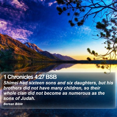 1 Chronicles 4:27 BSB Bible Verse Image
