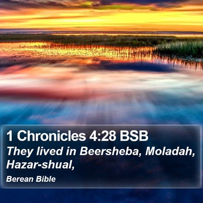 1 Chronicles 4:28 BSB Bible Verse Image