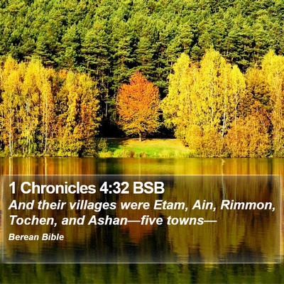 1 Chronicles 4:32 BSB Bible Verse Image