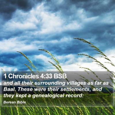 1 Chronicles 4:33 BSB Bible Verse Image