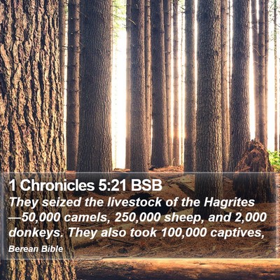 1 Chronicles 5:21 BSB Bible Verse Image