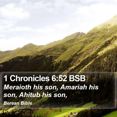 1 Chronicles 6:52 BSB Bible Verse Image