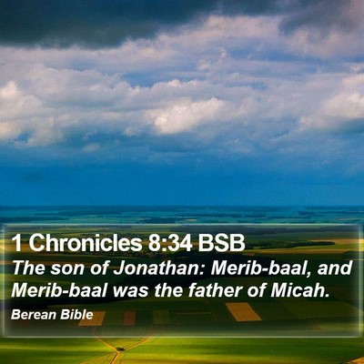 1 Chronicles 8:34 BSB Bible Verse Image