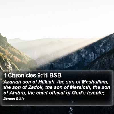 1 Chronicles 9:11 BSB Bible Verse Image