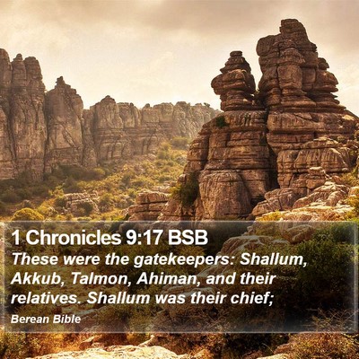 1 Chronicles 9:17 BSB Bible Verse Image