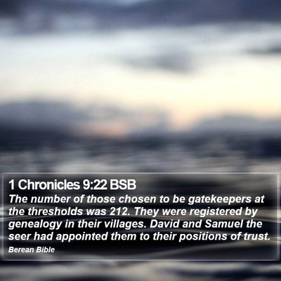 1 Chronicles 9:22 BSB Bible Verse Image