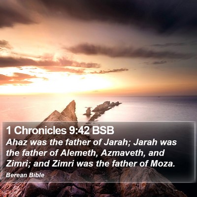 1 Chronicles 9:42 BSB Bible Verse Image