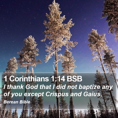 1 Corinthians 1:14 BSB Bible Verse Image