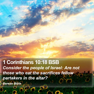 1 Corinthians 10:18 BSB Bible Verse Image