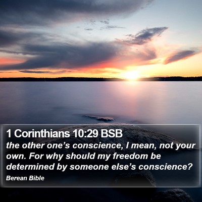 1 Corinthians 10:29 BSB Bible Verse Image