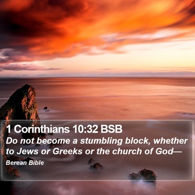 1 Corinthians 10:32 BSB Bible Verse Image