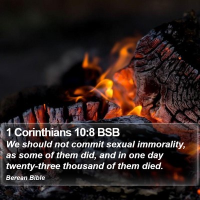 1 Corinthians 10:8 BSB Bible Verse Image