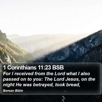 1 Corinthians 11:23 BSB Bible Verse Image