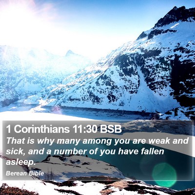 1 Corinthians 11:30 BSB Bible Verse Image