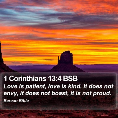 1 Corinthians 13:4 BSB Bible Verse Image