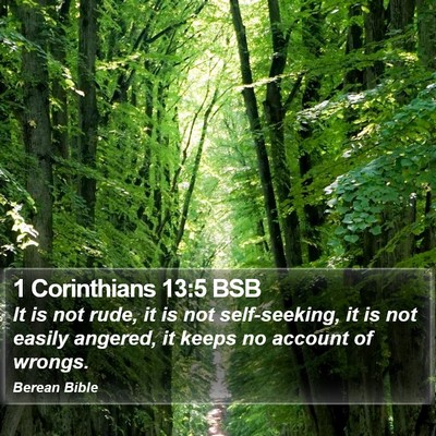 1 Corinthians 13:5 BSB Bible Verse Image