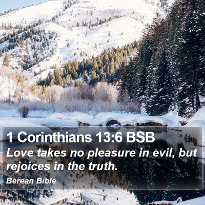 1 Corinthians 13:6 BSB Bible Verse Image