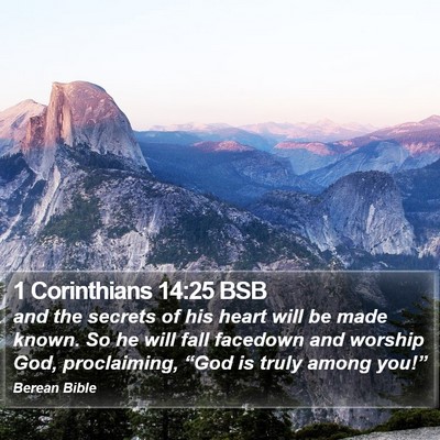 1 Corinthians 14:25 BSB Bible Verse Image