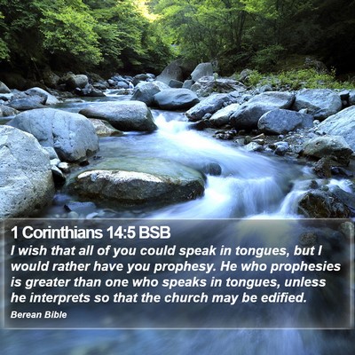 1 Corinthians 14:5 BSB Bible Verse Image