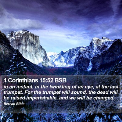 1 Corinthians 15:52 BSB Bible Verse Image
