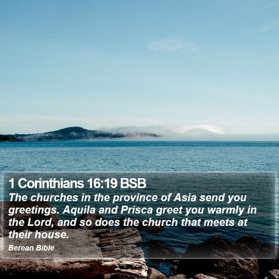 1 Corinthians 16:19 BSB Bible Verse Image
