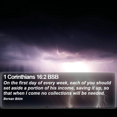 1 Corinthians 16:2 BSB Bible Verse Image