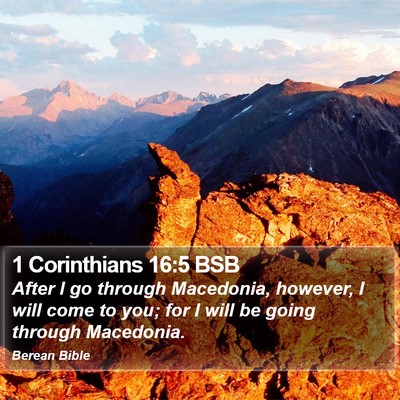 1 Corinthians 16:5 BSB Bible Verse Image