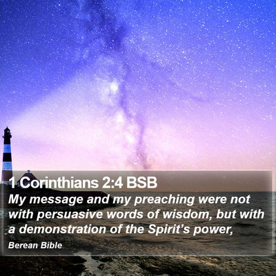 1 Corinthians 2:4 BSB Bible Verse Image