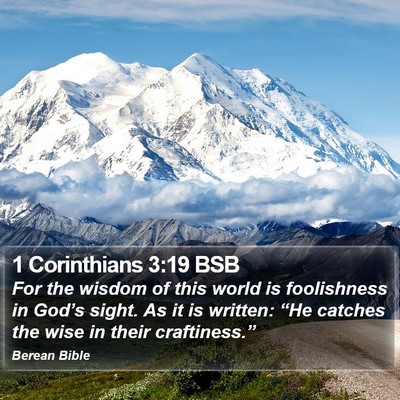 1 Corinthians 3:19 BSB Bible Verse Image