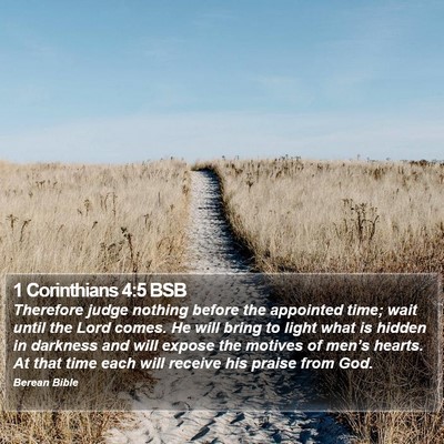1 Corinthians 4:5 BSB Bible Verse Image