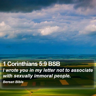 1 Corinthians 5:9 BSB Bible Verse Image