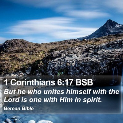 1 Corinthians 6:17 BSB Bible Verse Image