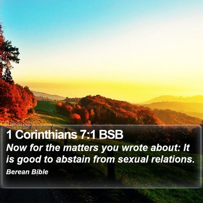 1 Corinthians 7:1 BSB Bible Verse Image