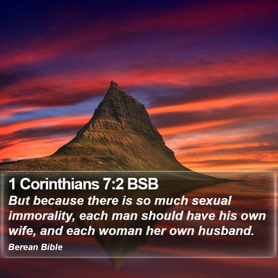 1 Corinthians 7:2 BSB Bible Verse Image