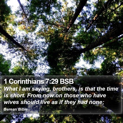 1 Corinthians 7:29 BSB Bible Verse Image