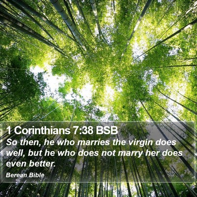1 Corinthians 7:38 BSB Bible Verse Image