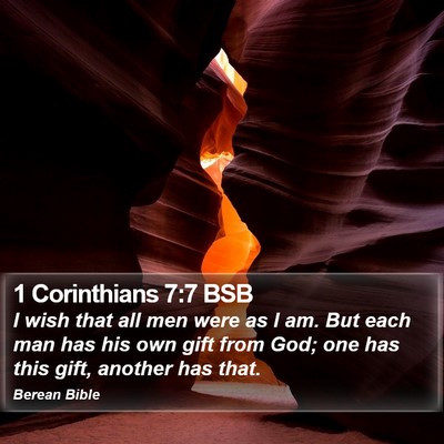 1 Corinthians 7:7 BSB Bible Verse Image