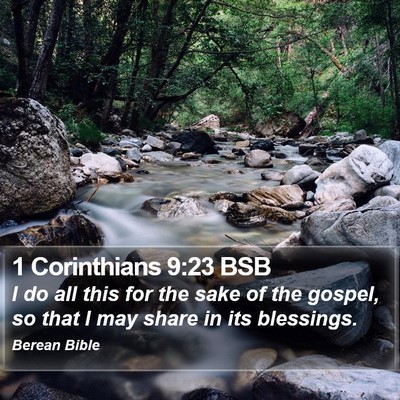 1 Corinthians 9:23 BSB Bible Verse Image