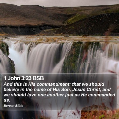 1 John 3:23 BSB Bible Verse Image