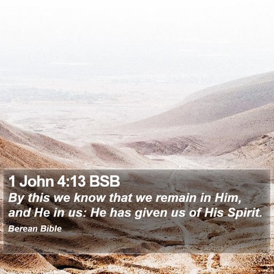 1 John 4:13 BSB Bible Verse Image