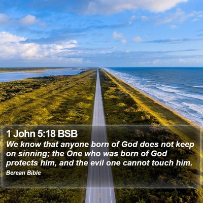 1 John 5:18 BSB Bible Verse Image