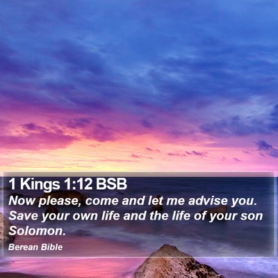 1 Kings 1:12 BSB Bible Verse Image