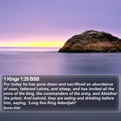 1 Kings 1:25 BSB Bible Verse Image