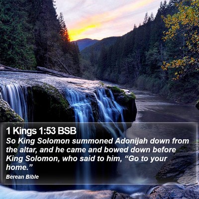 1 Kings 1:53 BSB Bible Verse Image