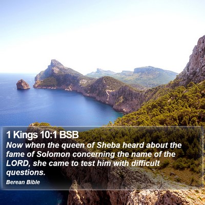 1 Kings 10:1 BSB Bible Verse Image